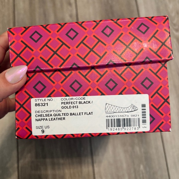 Tory Burch Chelsea quilted ballet flat nappa leather, size 9 - Picture 2 of 6